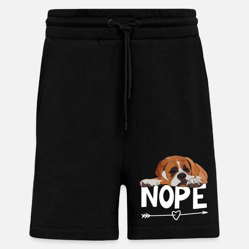 Boxer Dog Nope - Short bio décontracté fabriqué en UE - SOLID BLACK