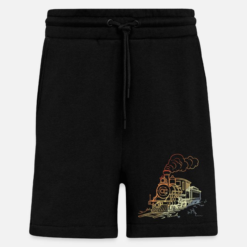 Eisenbahn Line Art - Shorts - made by SPREAD - SOLID BLACK