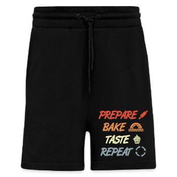 Préparer Cuire Goûter Répéter - Short bio décontracté fabriqué en UE - SOLID BLACK - Devant