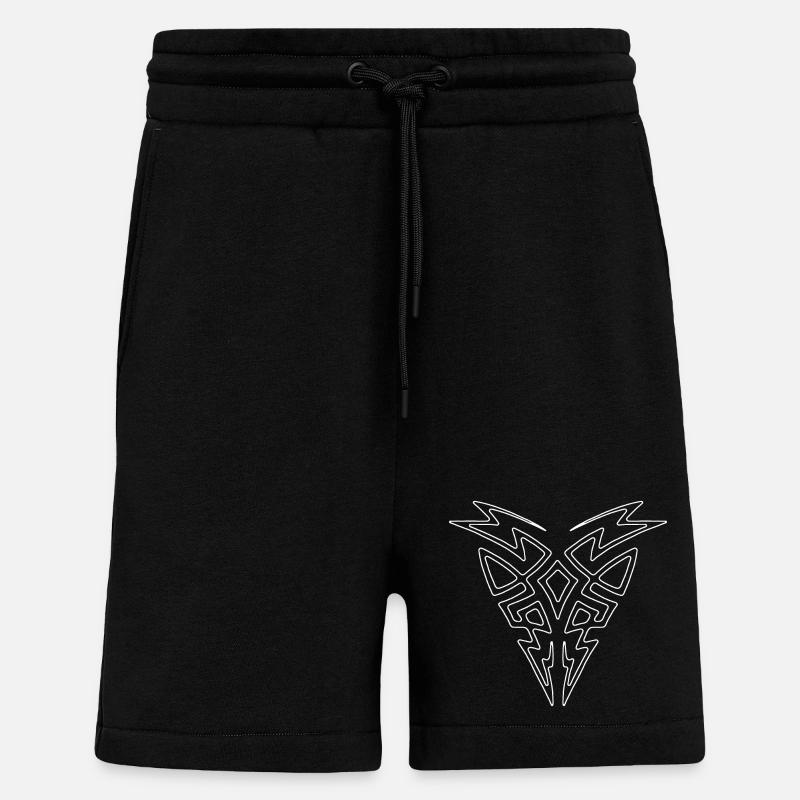 Tribal 2 blanc R6Z - Short bio décontracté fabriqué en UE - SOLID BLACK