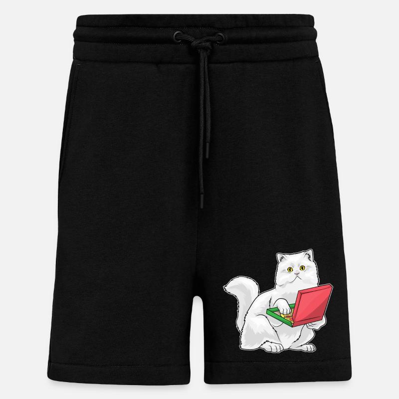 Pizza Chat Persan - Short bio décontracté fabriqué en UE - SOLID BLACK