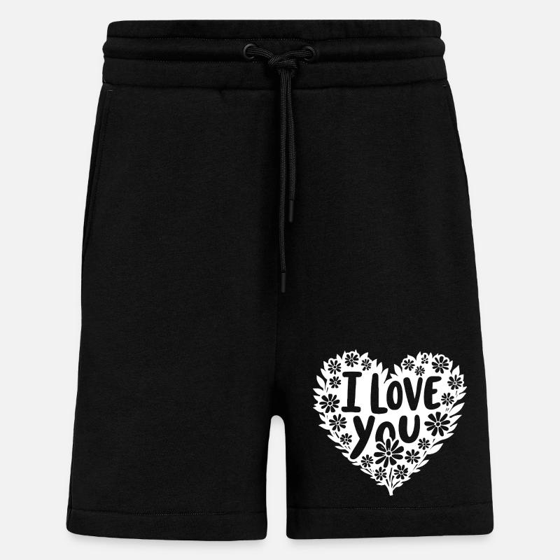 Ich liebe dich, Weiß - Shorts - made by SPREAD - SOLID BLACK
