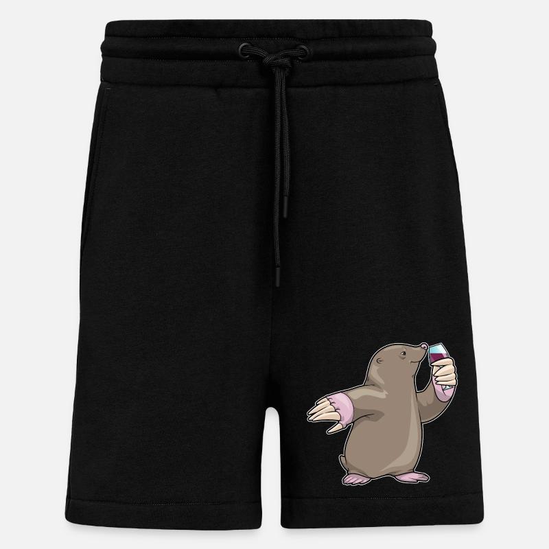 Vin rouge Mole - Short bio décontracté fabriqué en UE - SOLID BLACK