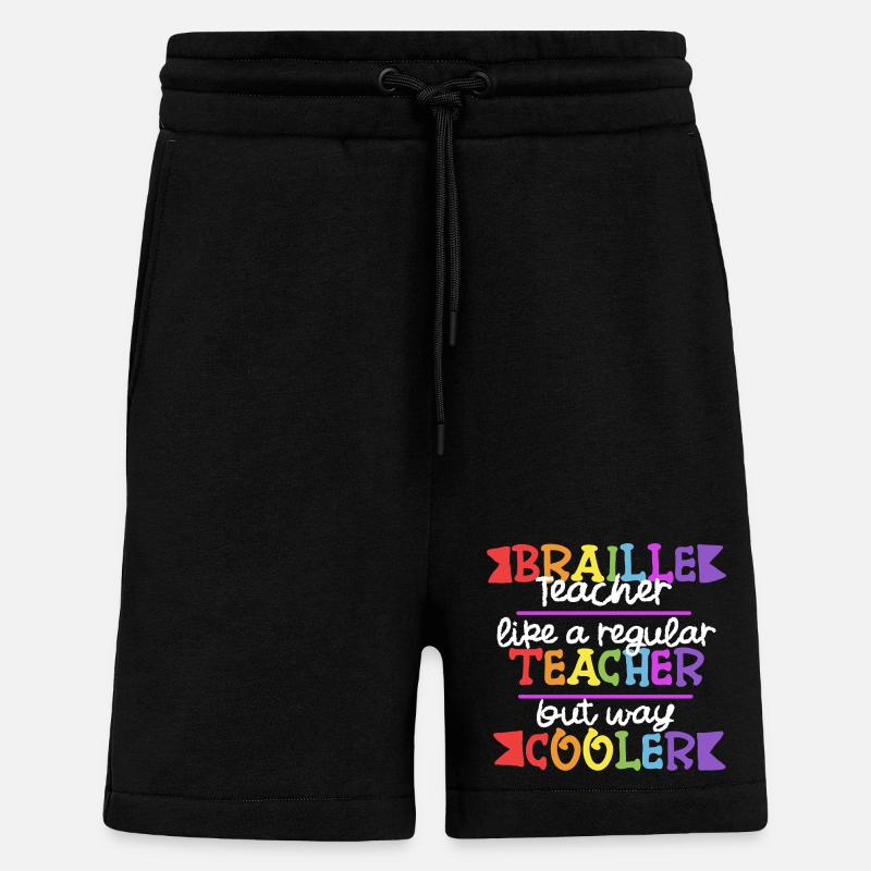 Professeur de Braille Braille Dotum - Short bio décontracté fabriqué en UE - SOLID BLACK