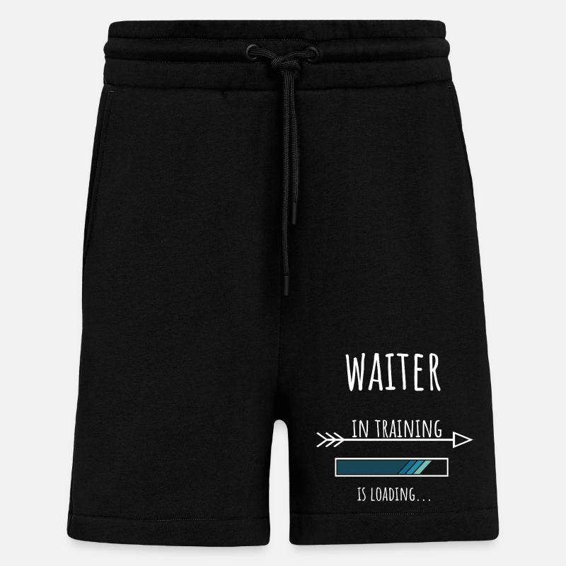 Waiter Gift Profession Training Waiter - Shorts - made by SPREAD - SOLID BLACK