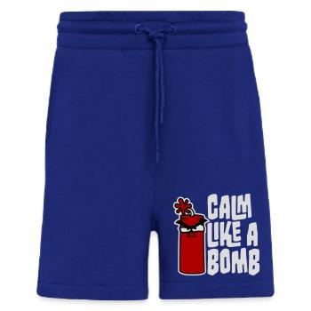 Calm Like Bomb Paradox Ironie Humor Explosiv Witz - Shorts - made by SPREAD - Iconic Blue - Vorne