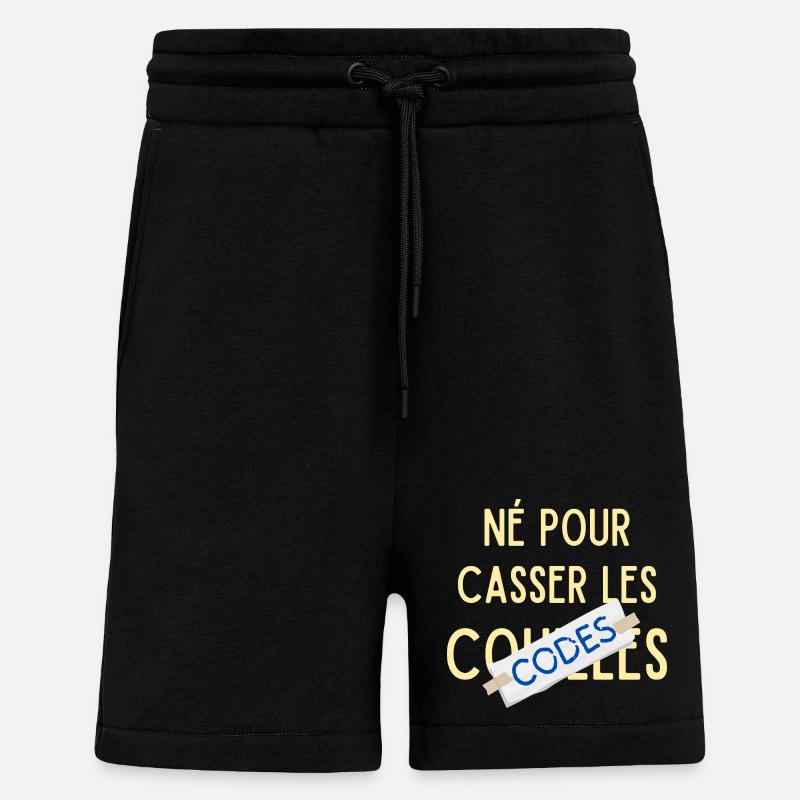 Né pour casser les codes - Short bio décontracté fabriqué en UE - SOLID BLACK