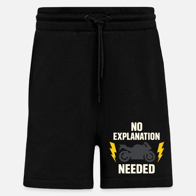 Why we ride motorcycles, - Shorts - made by SPREAD - SOLID BLACK