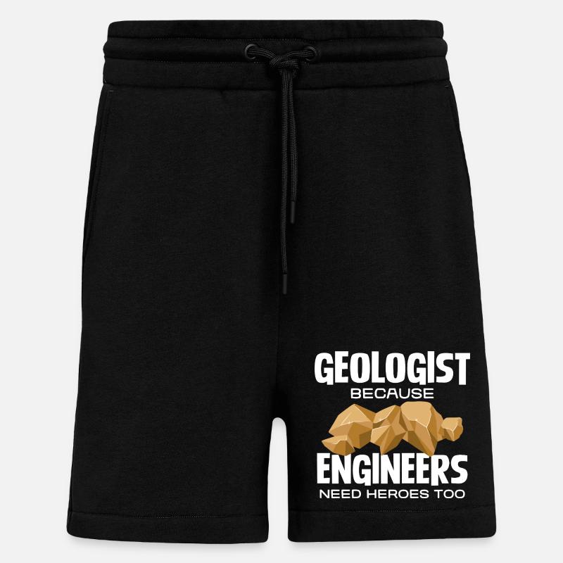 Geologist Held: Engineers need heroes - Shorts - made by SPREAD - SOLID BLACK