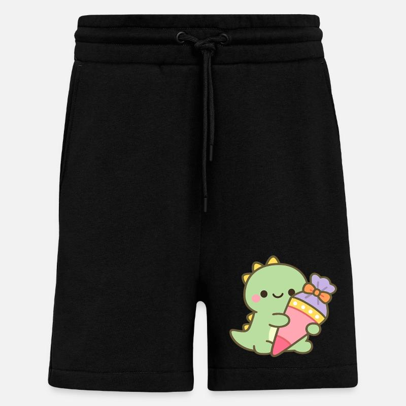 Schulkind Dino Einschulung Geschenk - Shorts - made by SPREAD - SOLID BLACK