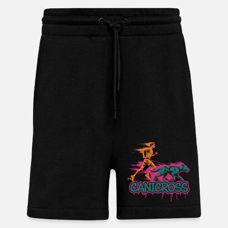 Canicross Running avec Chien - Short bio décontracté fabriqué en UE - SOLID BLACK