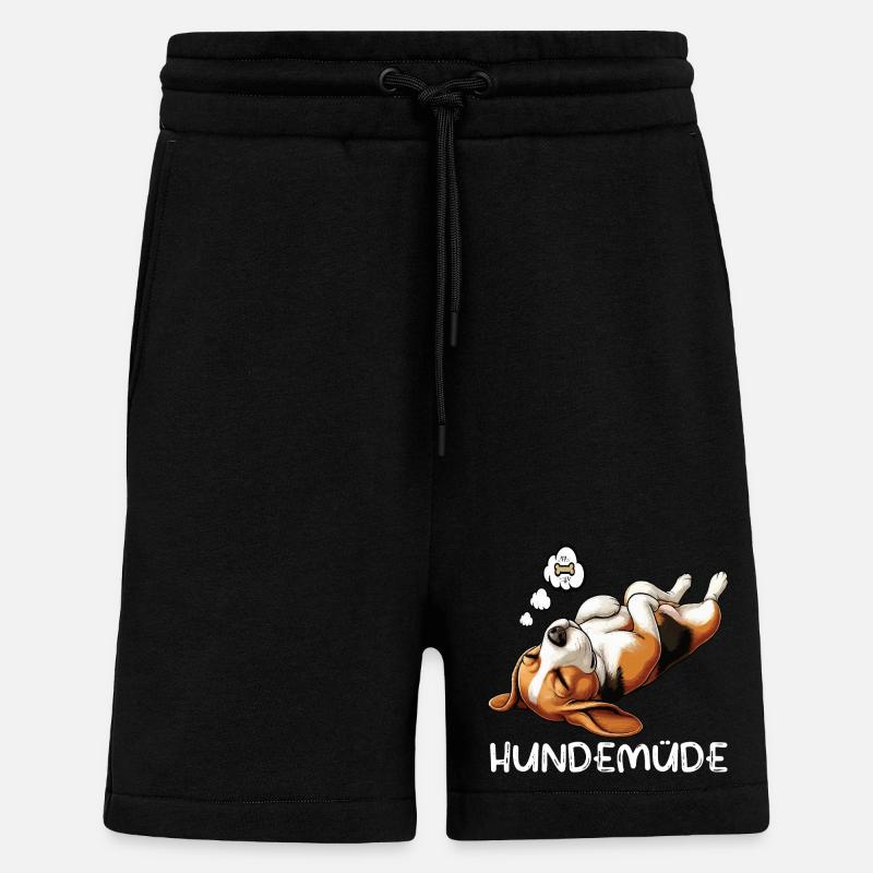 Hundemüde Beagle Beaglebesitzer Beaglehalter - Shorts - made by SPREAD - SOLID BLACK