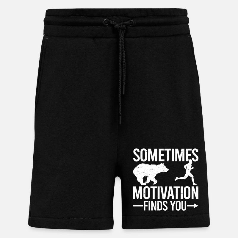 Parfois, la motivation vous trouve - Short bio décontracté fabriqué en UE - SOLID BLACK