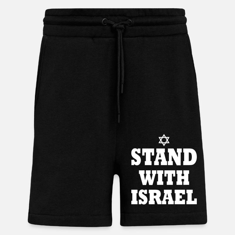 Stand with israel - Short bio décontracté fabriqué en UE - SOLID BLACK