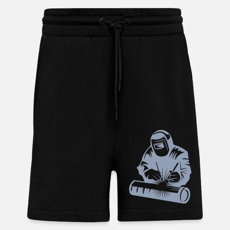 Schweißer-Silhouette beim Bogenschweißen - Shorts - made by SPREAD - SOLID BLACK