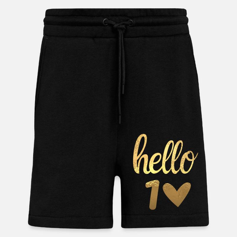 Hello 1 doré - Short bio décontracté fabriqué en UE - SOLID BLACK