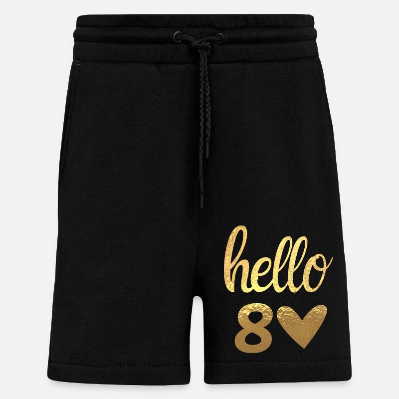 Hello 80 doré - Short bio décontracté fabriqué en UE - SOLID BLACK