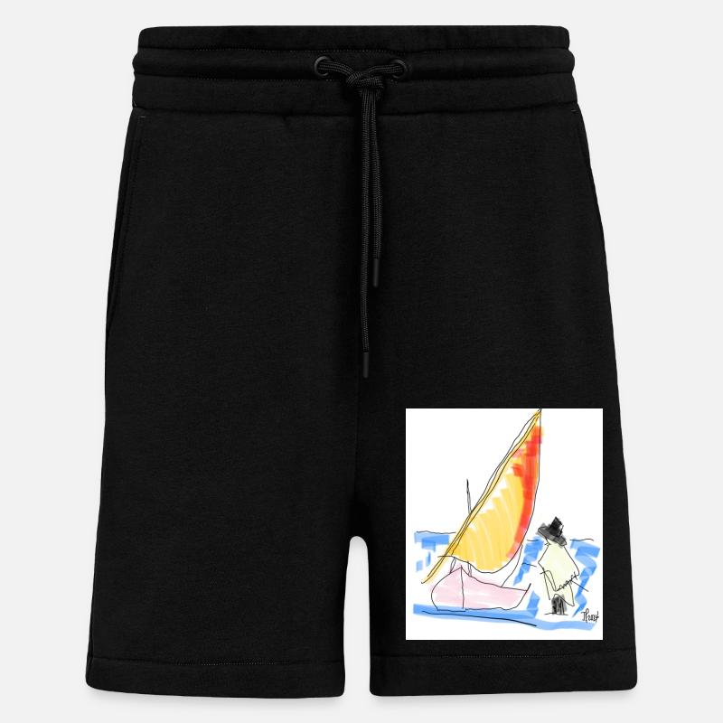 Bateau gratuit - Short bio décontracté fabriqué en UE - SOLID BLACK