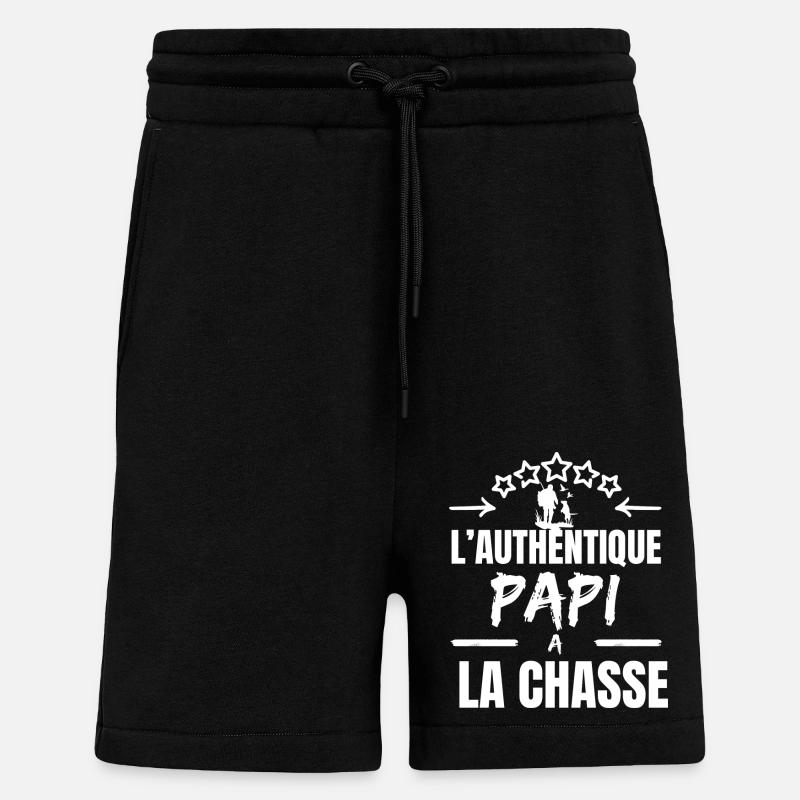 L 'AUTHENTIQUE PAPI CHASSEUR - Short bio décontracté fabriqué en UE - SOLID BLACK