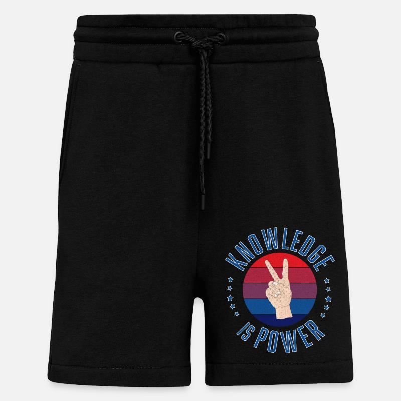 Savoir, c’est pouvoir - Short bio décontracté fabriqué en UE - SOLID BLACK