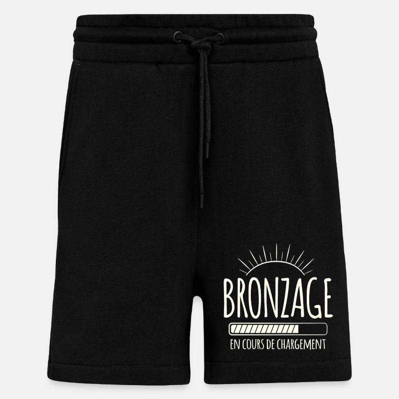 Tan Loading, Summer, Vacation, French - Shorts - made by SPREAD - SOLID BLACK