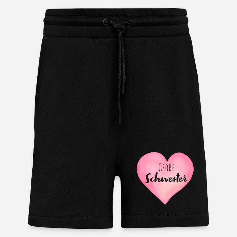 Große Schwester Herz - Shorts - made by SPREAD - SOLID BLACK