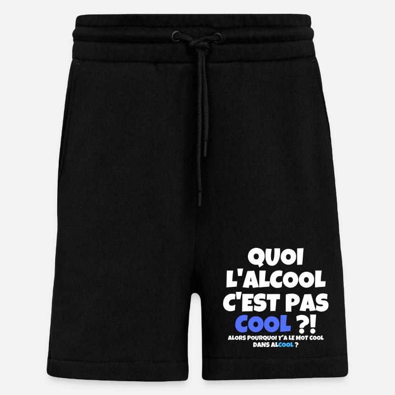 alcool, buveur de compétition, bière - Short bio décontracté fabriqué en UE - SOLID BLACK
