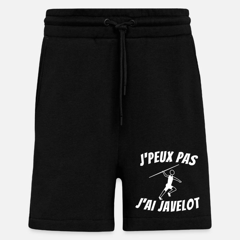 javelot, lancer de javelot - Short bio décontracté fabriqué en UE - SOLID BLACK