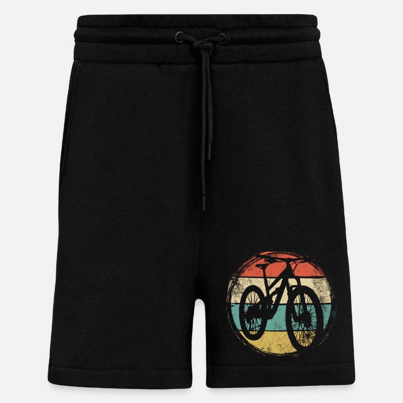 Rayures Décisif Rétro Cycle - Short bio décontracté fabriqué en UE - SOLID BLACK