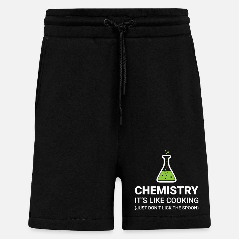 Chemistry, it's like cooking - Shorts - made by SPREAD - SOLID BLACK