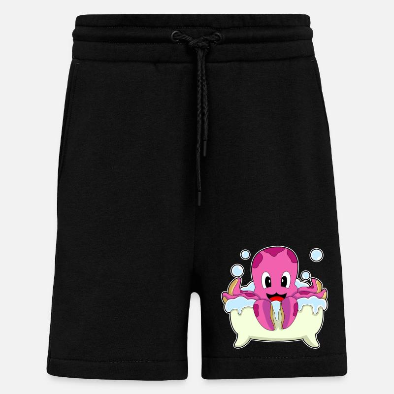 Baignoire de bain Octopus - Short bio décontracté fabriqué en UE - SOLID BLACK