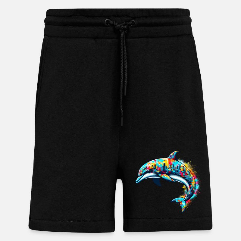 Dauphin - Short bio décontracté fabriqué en UE - SOLID BLACK