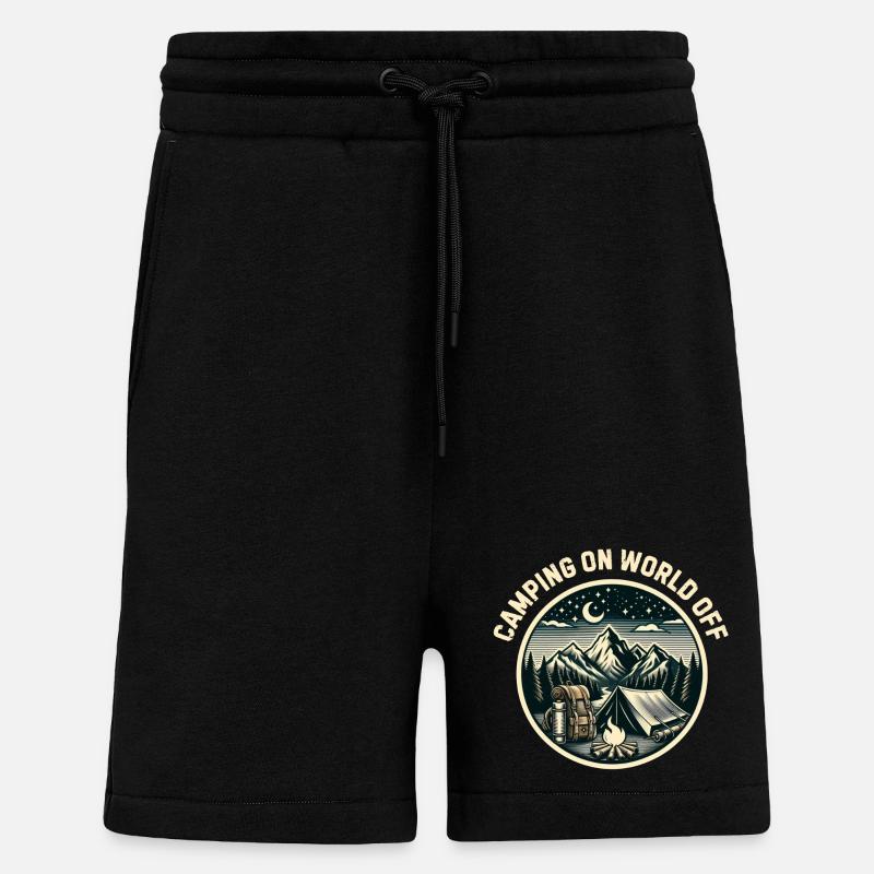 Camping sur le monde - Short bio décontracté fabriqué en UE - SOLID BLACK