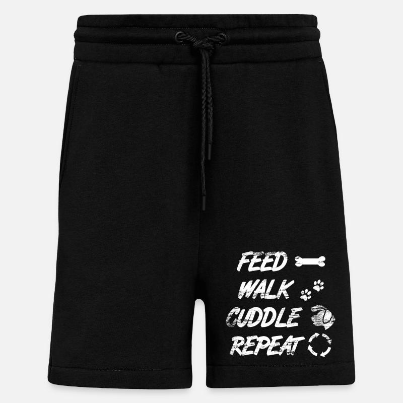 Feed Walk Cuddle Repeat - Short bio décontracté fabriqué en UE - SOLID BLACK
