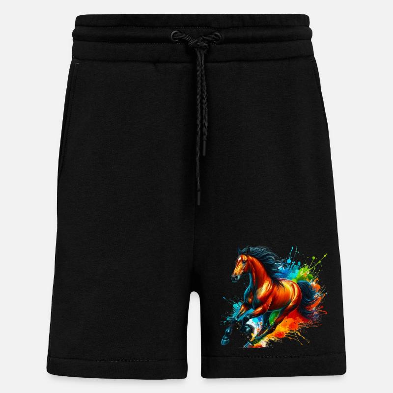 Cheval - Short bio décontracté fabriqué en UE - SOLID BLACK