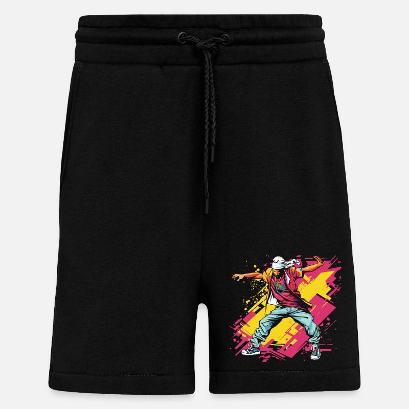 Breakdancer Graffiti - Short bio décontracté fabriqué en UE - SOLID BLACK