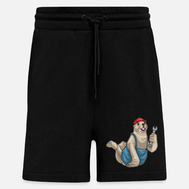 Clé mécanique de joint - Short bio décontracté fabriqué en UE - SOLID BLACK