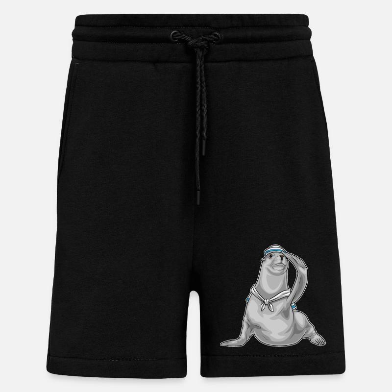 Chapeau de marin phoque - Short bio décontracté fabriqué en UE - SOLID BLACK