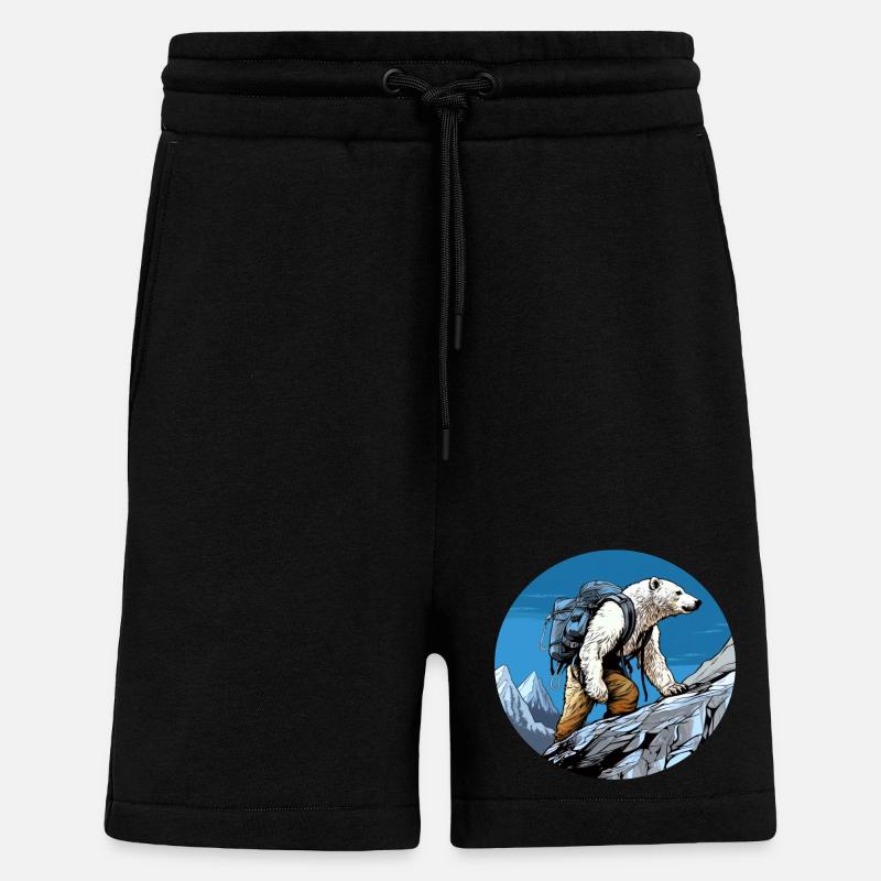 Eisbären Wandern / Bergsteiger Eisbär - Shorts - made by SPREAD - SOLID BLACK