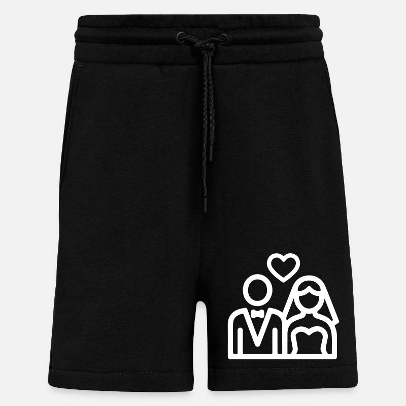 Brautpaar Ehepaar Hochzeit - Shorts - made by SPREAD - SOLID BLACK