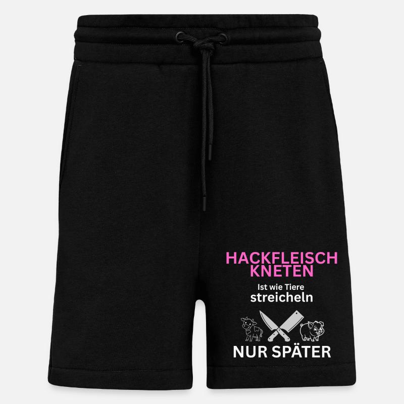 Fleisch Esser - Tiere streicheln-nur Später - Shorts - made by SPREAD - SOLID BLACK