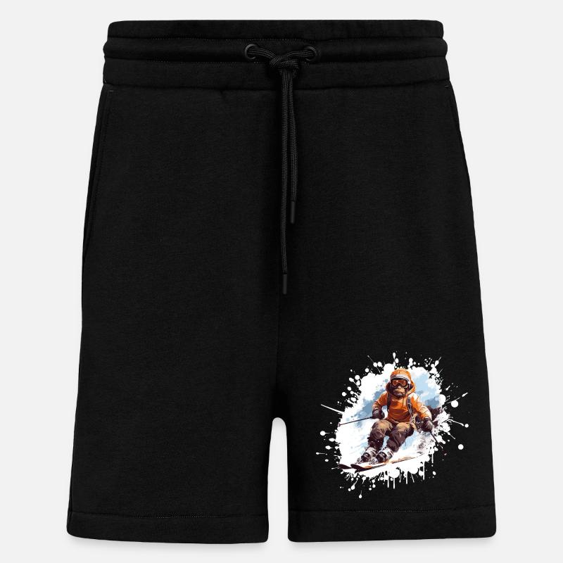 Monkey Ski Skiing - Shorts - made by SPREAD - SOLID BLACK
