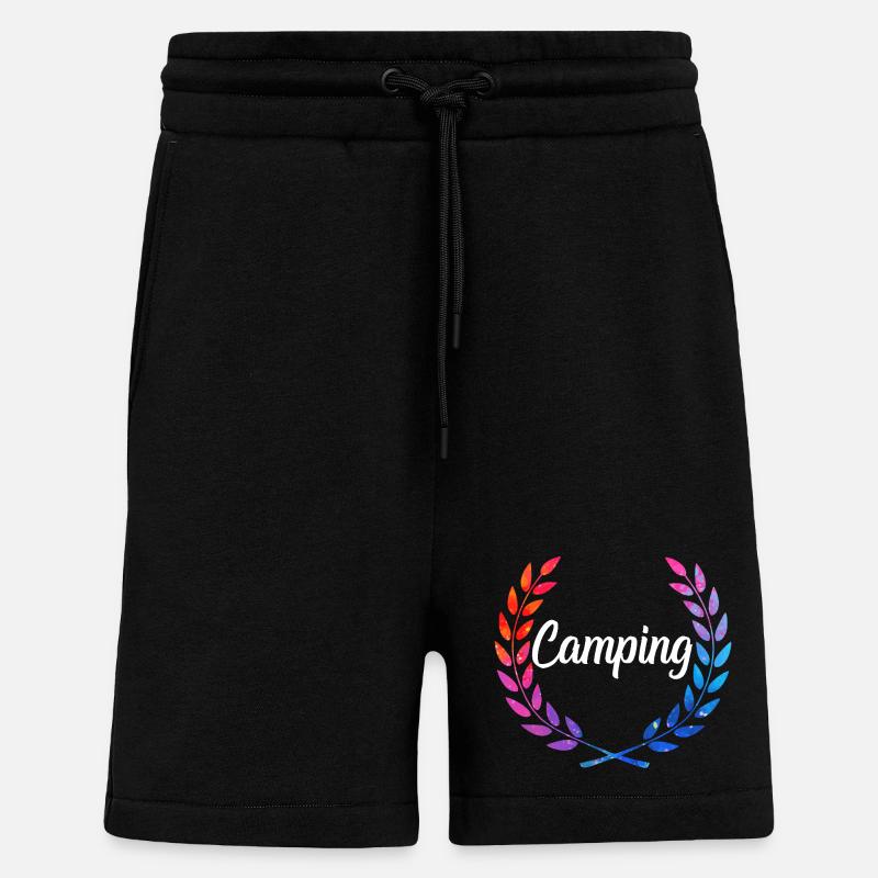 Camping Farblaurel Script - Shorts - made by SPREAD - SOLID BLACK