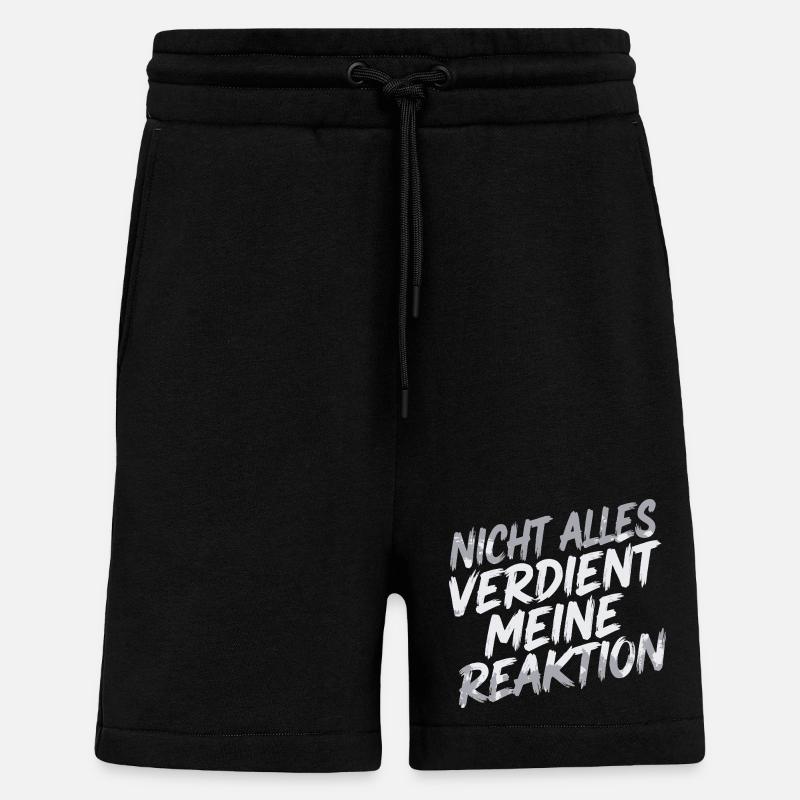 Zero reaction - I don't care - Shorts - made by SPREAD - SOLID BLACK