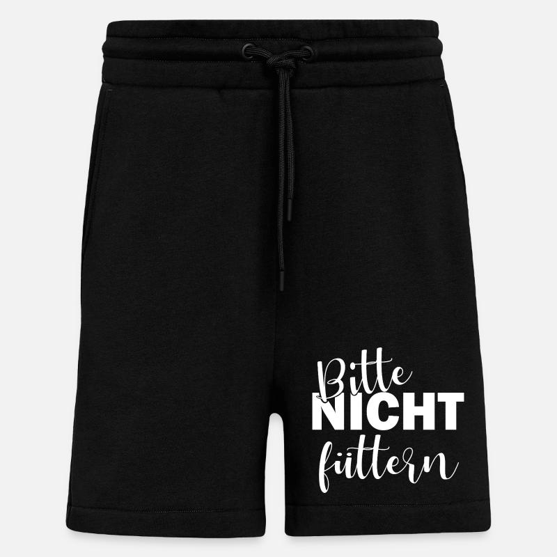 Please do not feed - Shorts - made by SPREAD - SOLID BLACK