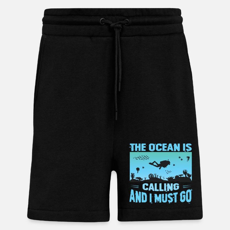 Drôle de design de plongeur - Short bio décontracté fabriqué en UE - SOLID BLACK