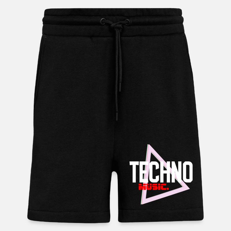 Techno Neon Triangle Pulse - Shorts - made by SPREAD - SOLID BLACK