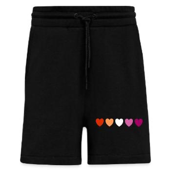Subtile lesbische Pride-Herzen - Shorts - made by SPREAD - SOLID BLACK - Vorne
