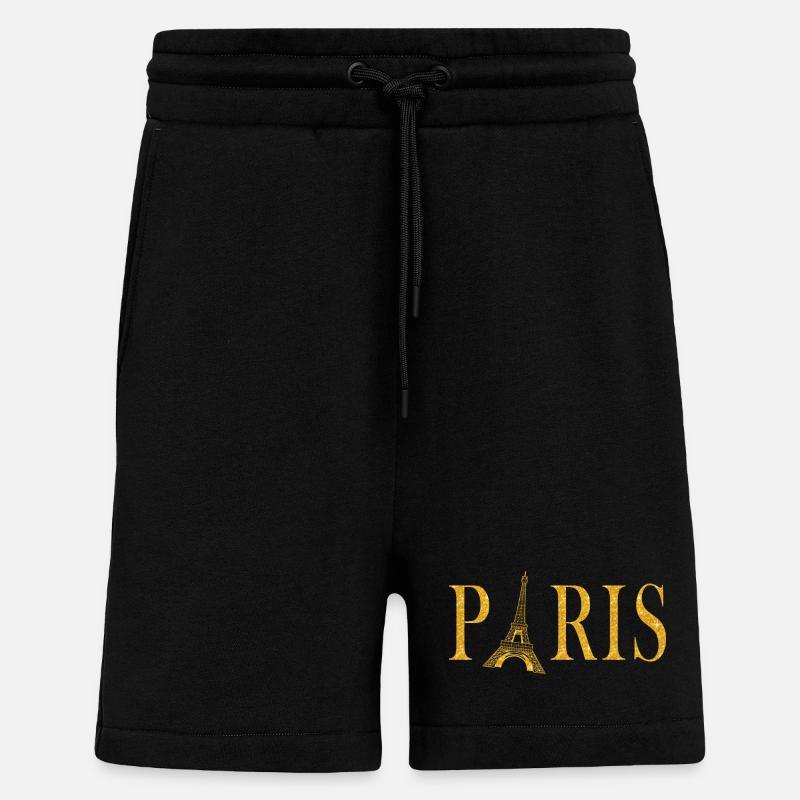 Paris Graphique - Short bio décontracté fabriqué en UE - SOLID BLACK