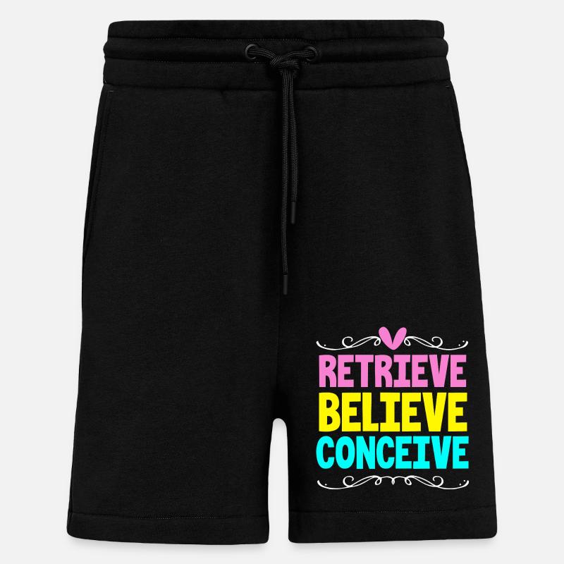 Transfert d’embryons de jour fœtus - Short bio décontracté fabriqué en UE - SOLID BLACK